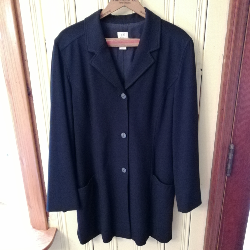Vintage J.Jill Tuxedo Style Basic Black Blazer, 10